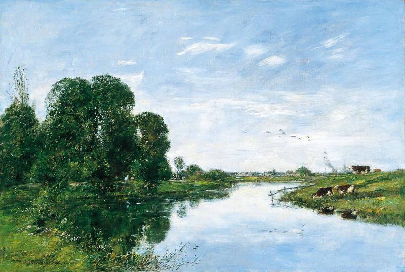 Eugene Boudin The River Touques at Saint Arnoult oil painting image